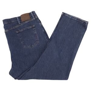 Wrangler Jeans Mens 46x30 Blue Straight Leg Relaxed Fit Denim Medium Wash